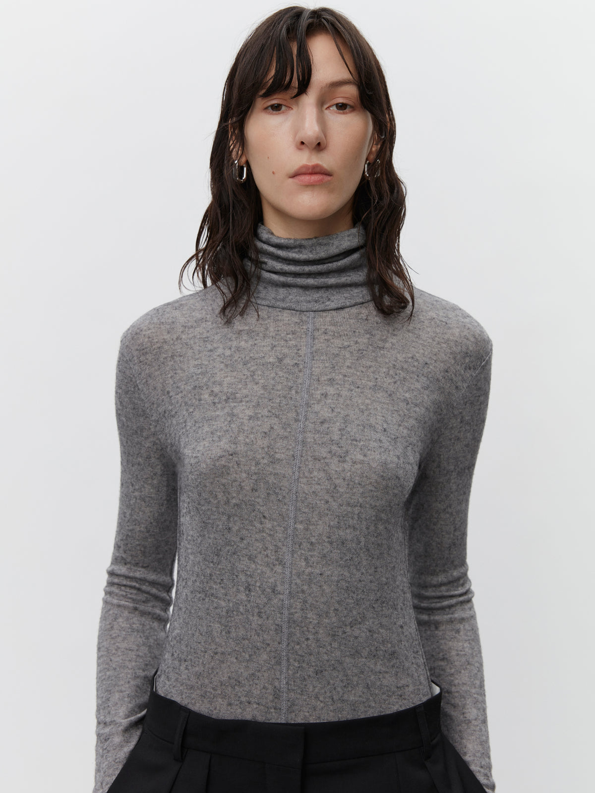 Rollkragen Pullover in grau