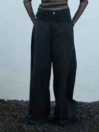 Wide-Leg-Pant in schwarz