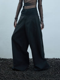 Wide-Leg-Pant in schwarz