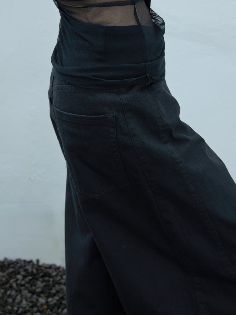 Wide-Leg-Pant in schwarz