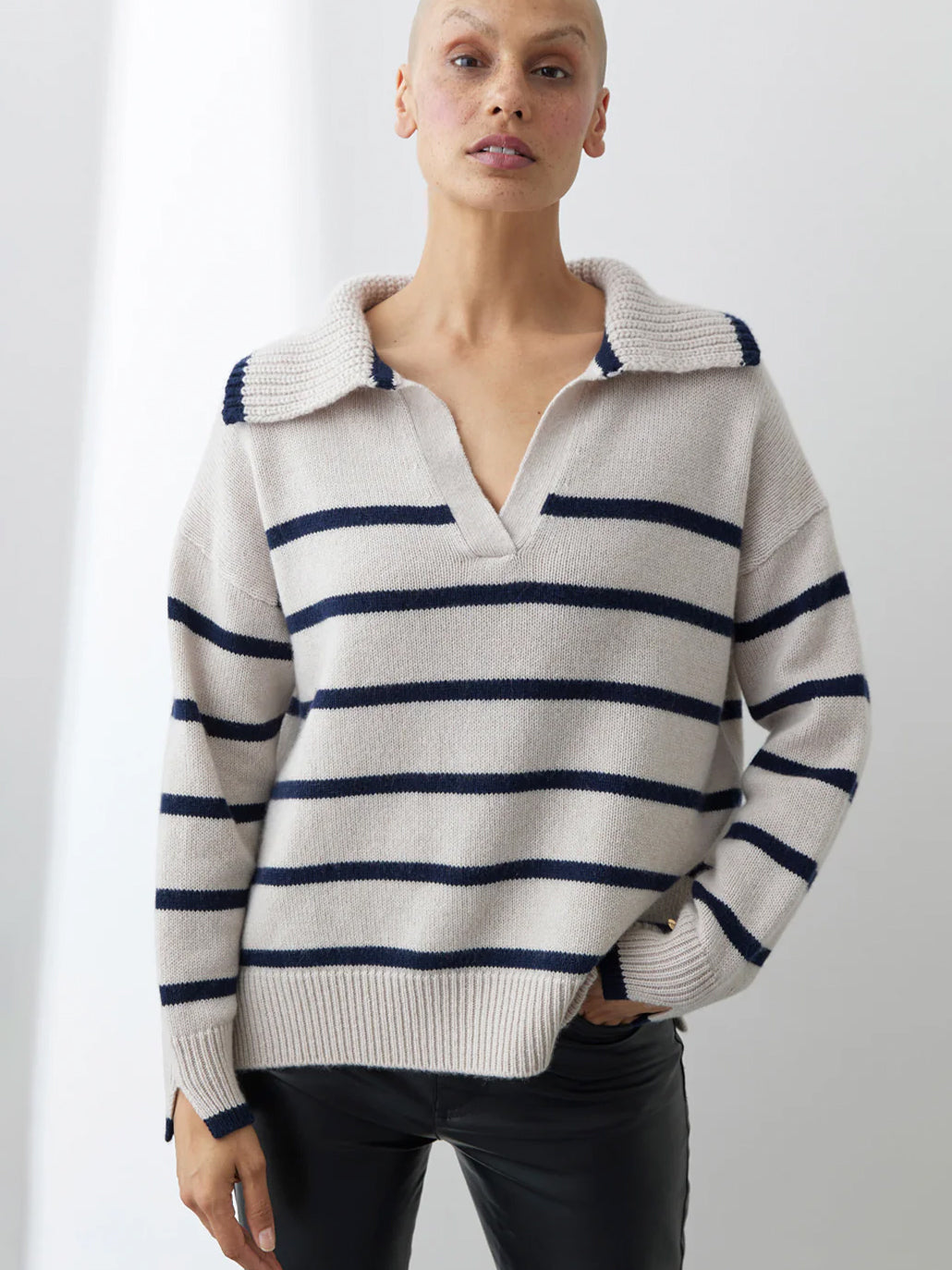 Pullover mit Oversize-Polokragen