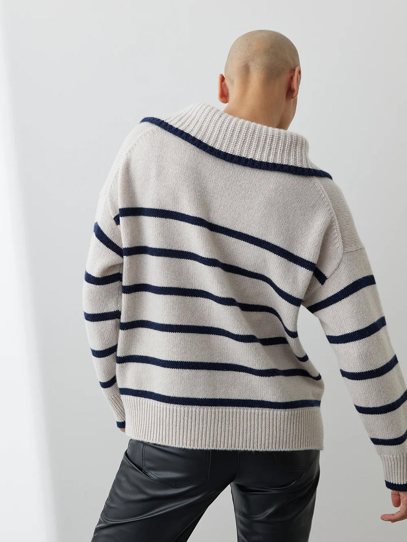 Pullover mit Oversize-Polokragen