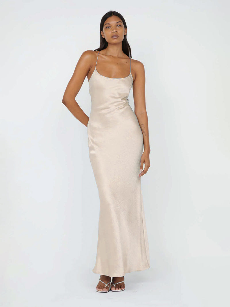 Rückenfreies Slip-Dress in creme