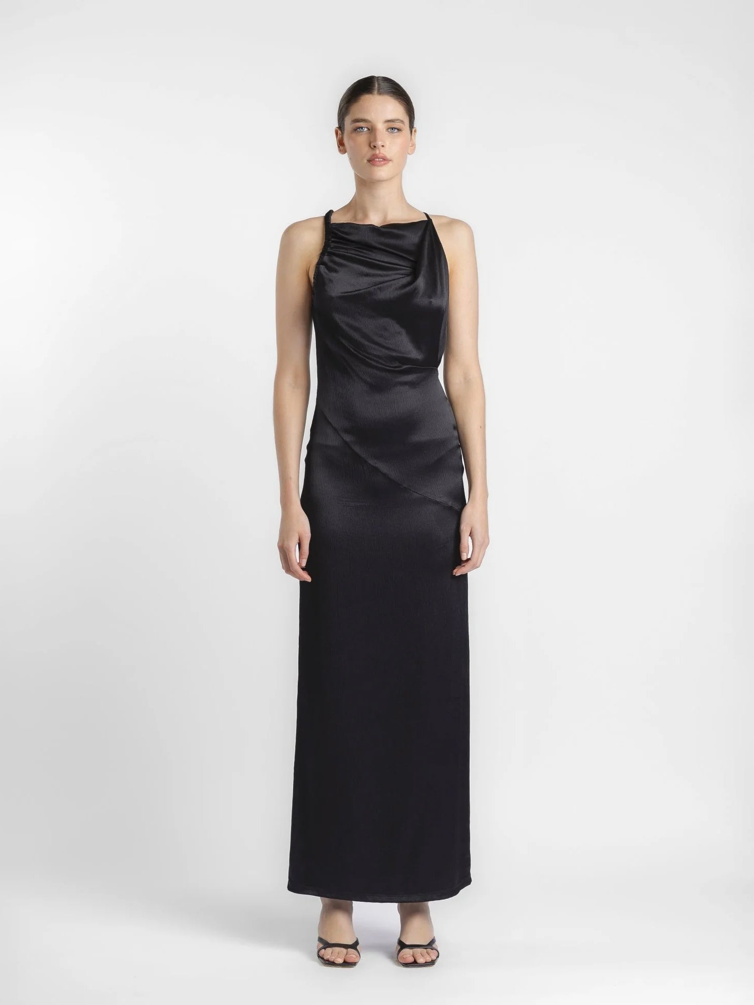 Abendkleid aus Satin mit gebürstetem Finish - Tempel Hamburg