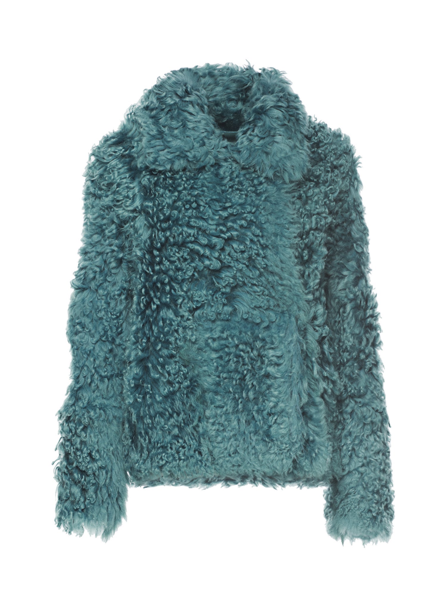 Lammfelljacke  in grau blau